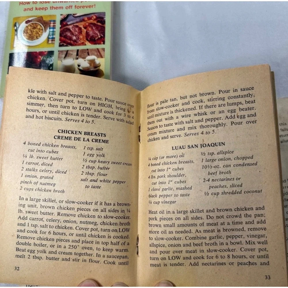 Vintage 70s Pocket Cookbook Lot Calorie Counter Crockery Slow Cooker Manual 4pc